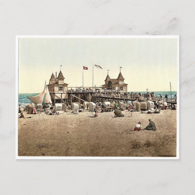 The pier, Ahlbeck, Pommeraina sic, Germany rare Ph Postcard (Front)