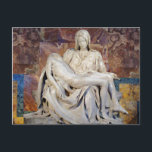 The Pieta by Michelangelo Postcard<br><div class="desc">Postcard with an image of Michelangelo's Pieta. The Pietà (1498–1499) is a work of Renaissance sculpture by Michelangelo Buonarroti, housed in the Papal Basilica of Saint Peter, Vatican City. It is the only piece Michelangelo ever signed. See matching sticker. See the entire Italy Postcard collection in the CARDS, POSTCARDS &...</div>