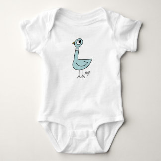 The Pigeon Classic Baby White Bodysuit