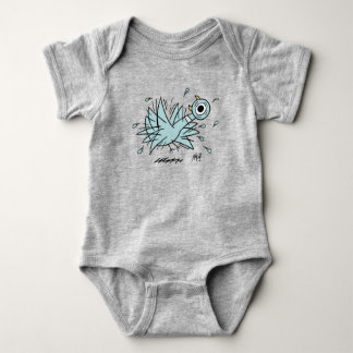 The Pigeon Freakout Baby Grey Bodysuit