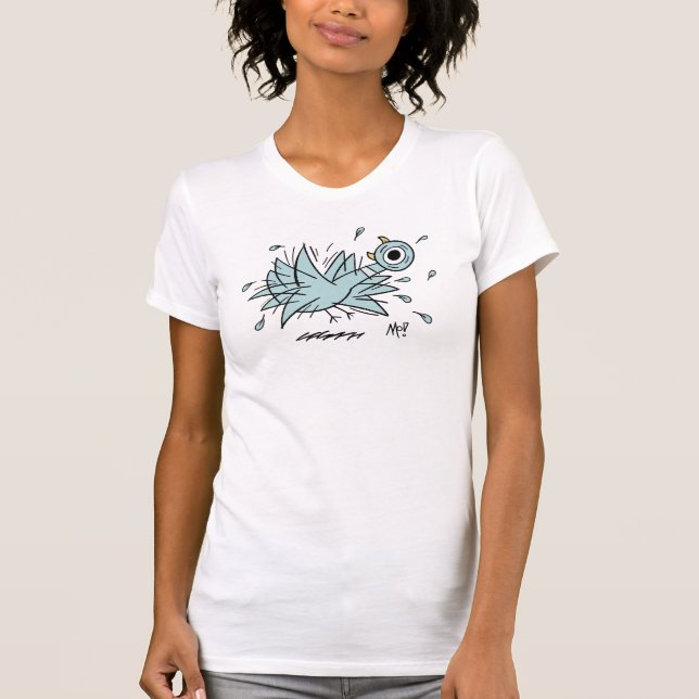 The Pigeon Freakout Women's Slim Fit White T-Shirt (Front)