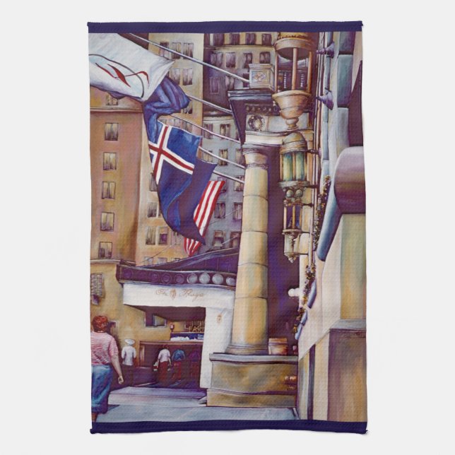 The Pillars of The Plaza Tea Towel (Vertical)