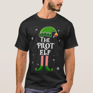The Pilot Elf Funny Christmas Family Matching Xmas T-Shirt