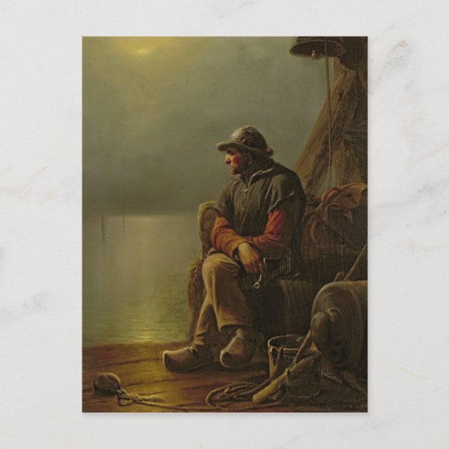 The Pilot Keeps Watch, 1851 Postcard (Front)