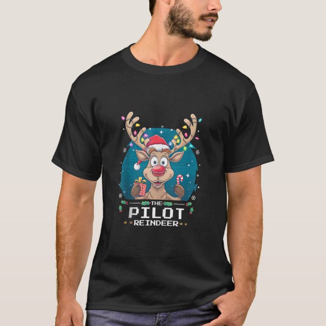 The Pilot Reindeer Christmas Matching Family Tank  (Front)