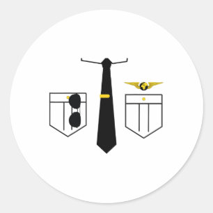 The Pilot Uniform Halloween Costume Classic Round Sticker