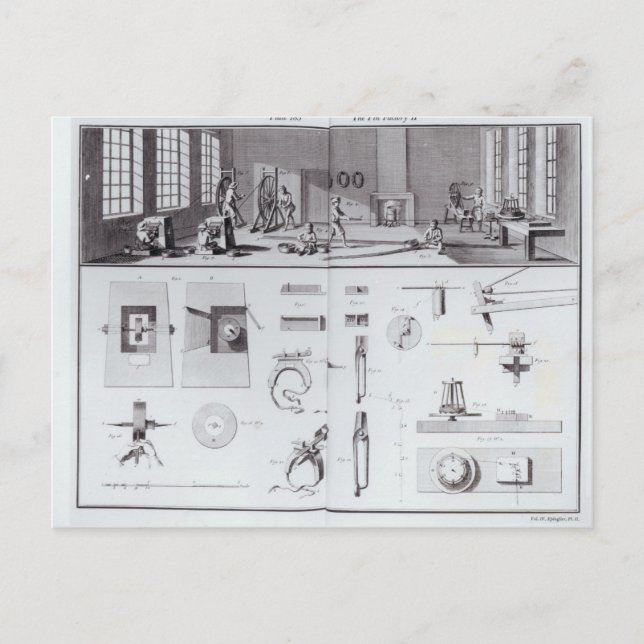 The Pin Factory, plate 2 from Volume IV Postcard (Front)
