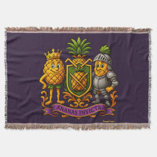 The Pineapple Empire Coat of Arms Throw Blanket