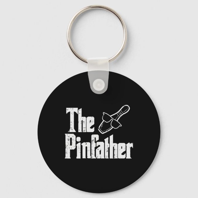 The Pinfather Bowling Dad Fathers Day Bowler Daddy Key Ring (Front)