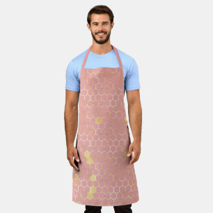 The Pink and Gold Bee Series Design 2 Apron