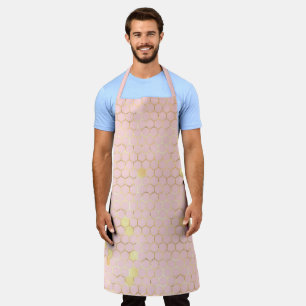 The Pink and Gold Bee Series Design 3 Apron