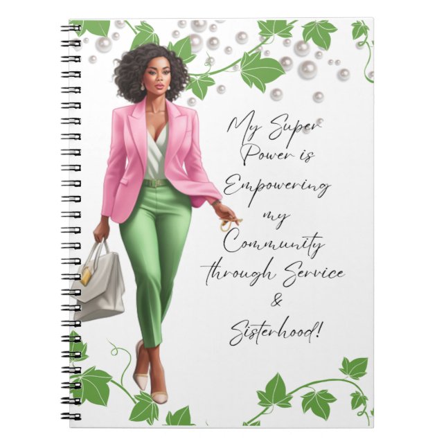 The Pink and Green Boss Lady Notebook (Front)