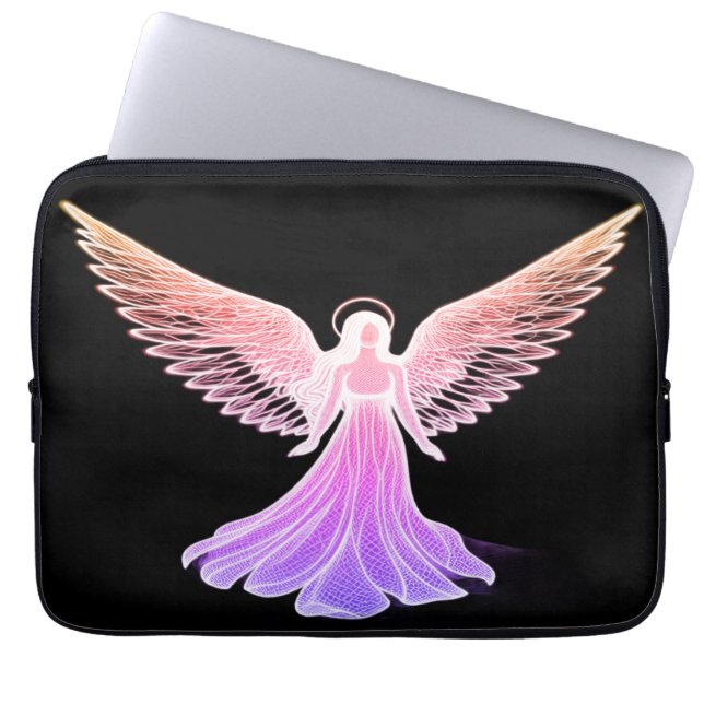 The Pink Angel on a Laptop Sleeve Electronics Bag (Front)