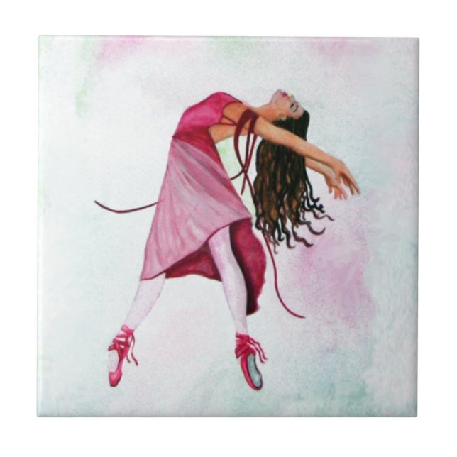 The Pink Ballerina Ceramic Tile (Front)