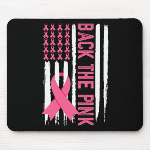 The Pink Breast Cancer Awareness Usa Flag Pink Rib Mouse Pad