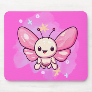 THE PINK BUTTERFLY DESIGN IS A SYMBOL OF HOPE. MOUSE PAD