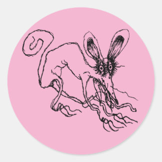 the pink  classic round sticker