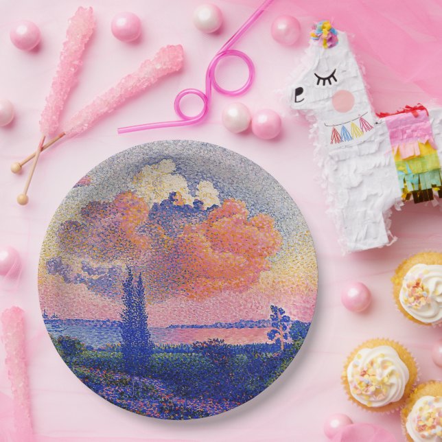 The Pink Cloud by Henri-Edmond Cross Paper Plate (Party)