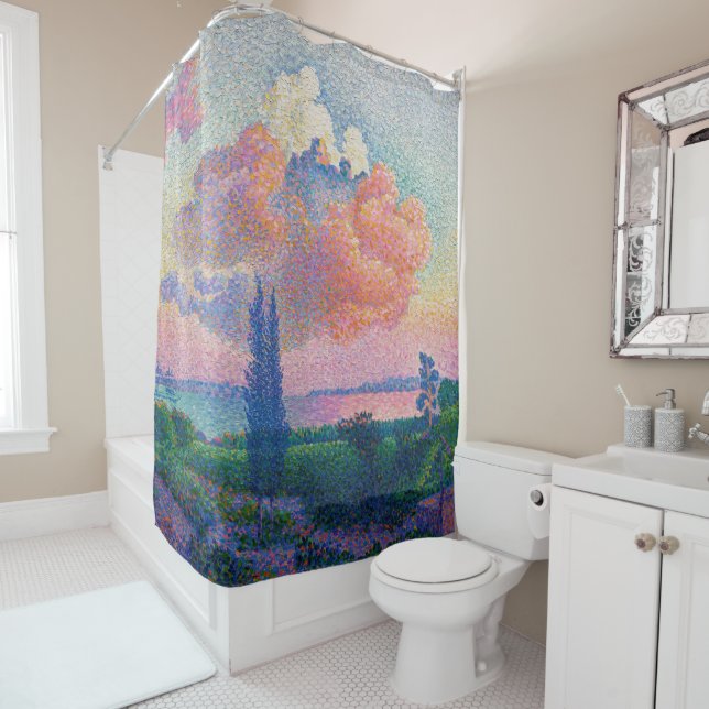The Pink Cloud by Henri Edmond Cross Shower Curtain (In Situ)