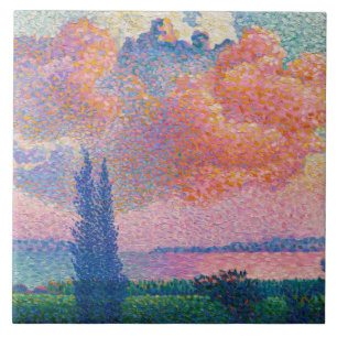 The Pink Cloud, painting by Henri-Edmond Cross Ceramic Tile