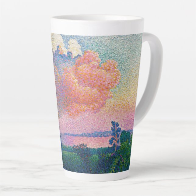 The Pink Cloud, painting by Henri-Edmond Cross Latte Mug (Right Angle)