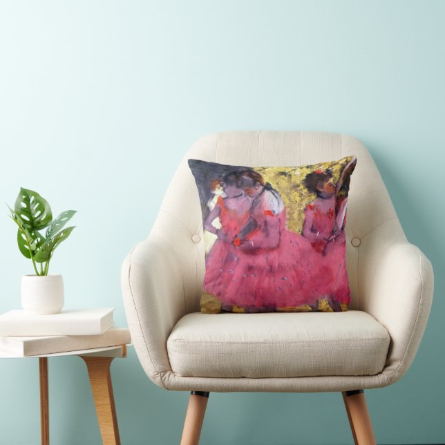 The Pink Dancers, Before the Ballet by Edgar Degas Cushion (Chair)