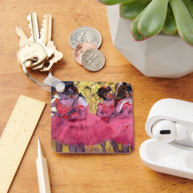 The Pink Dancers, Before the Ballet by Edgar Degas Key Ring (Desk)