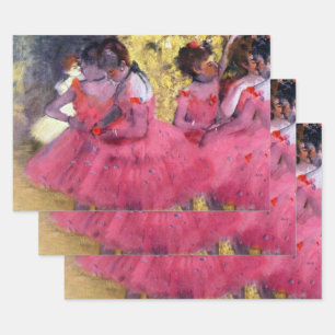 The Pink Dancers, Before the Ballet by Edgar Degas Wrapping Paper Sheet