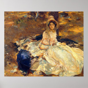 The Pink Dress, by John Singer Sargent Poster