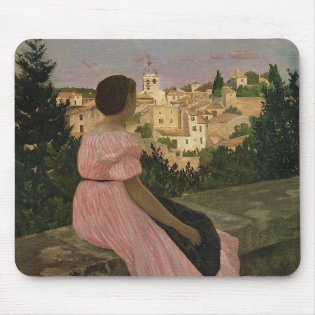 The Pink Dress, or View of Castelnau-le-Lez Mouse Pad (Front)
