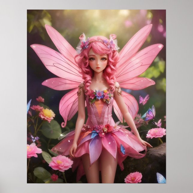 The Pink Fairy | Fantasy Digital Art Poster (Front)