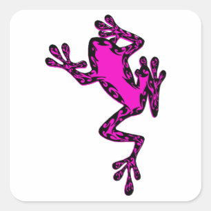 the pink FROG Square Sticker