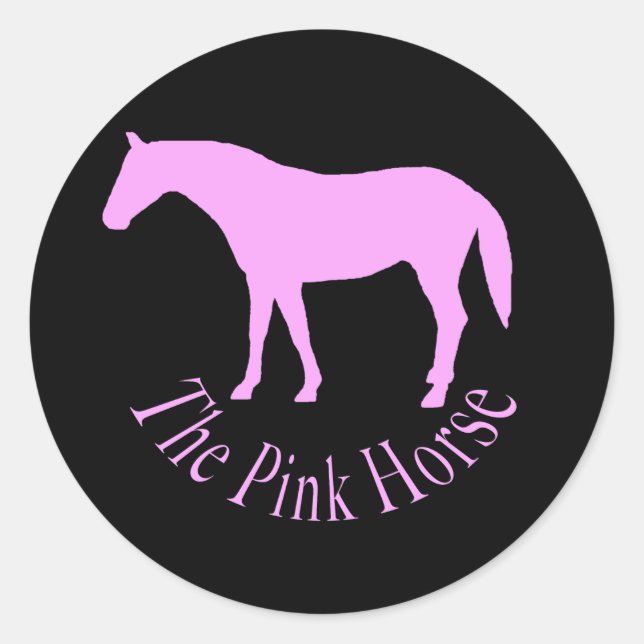 The Pink Horse Classic Round Sticker (Front)