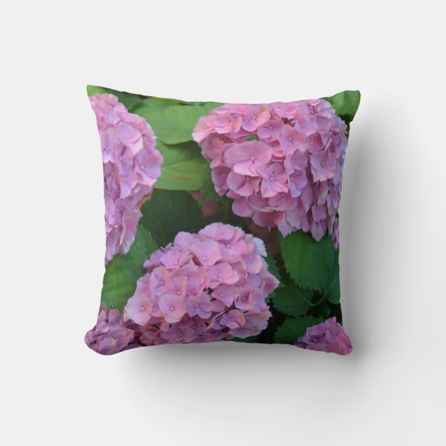 The pink Hortensia hydrangea bush  Cushion (Front)
