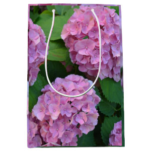 The pink Hortensia hydrangea bush Medium Gift Bag