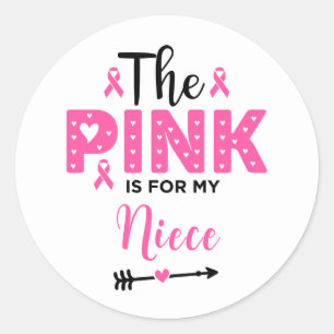 The Pink Is For My Niece Breast Cancer Awareness Classic Round Sticker