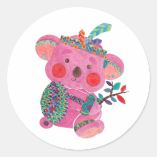The Pink Koala Classic Round Sticker