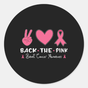 The Pink Ribbon American Flag Breast Cancer Awaren Classic Round Sticker