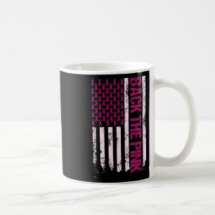 The Pink Ribbon American Flag Breast Cancer Awaren Coffee Mug