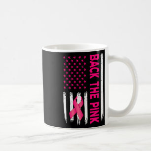 The Pink Ribbon American Flag Breast Cancer Awaren Coffee Mug