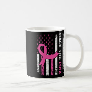 The Pink Ribbon American Flag Breast Cancer Awaren Coffee Mug