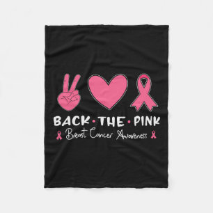 The Pink Ribbon American Flag Breast Cancer Awaren Fleece Blanket