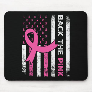 The Pink Ribbon American Flag Breast Cancer Awaren Mouse Pad