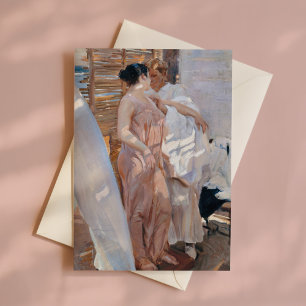 The Pink Robe, After the Bath   Joaquín Sorolla Card