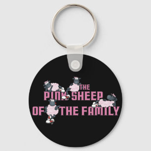 The Pink Sheep Blck Keychain