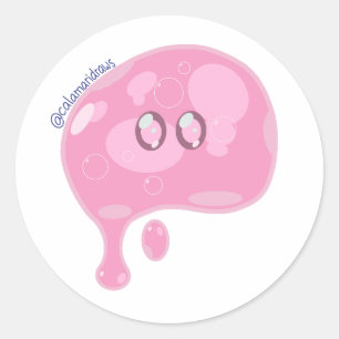 The pink slime classic round sticker