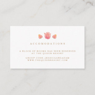 The Pink Tulip Wedding Hotel Accommodation Cards