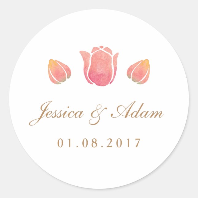 The Pink Tulip Wedding Sticker (Front)