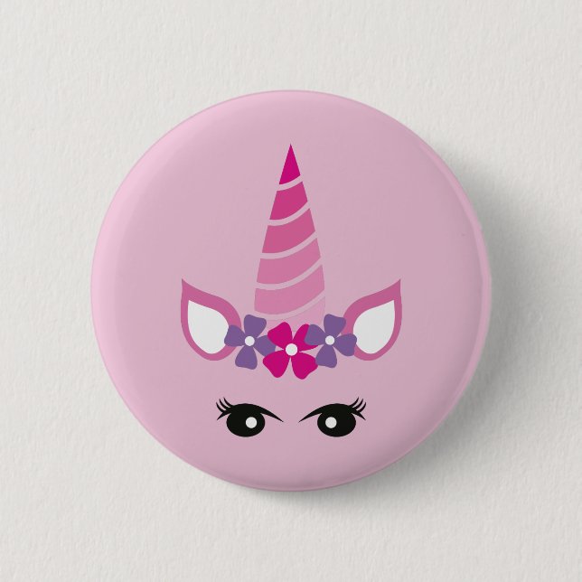 The Pink Unicorn 6 Cm Round Badge (Front)