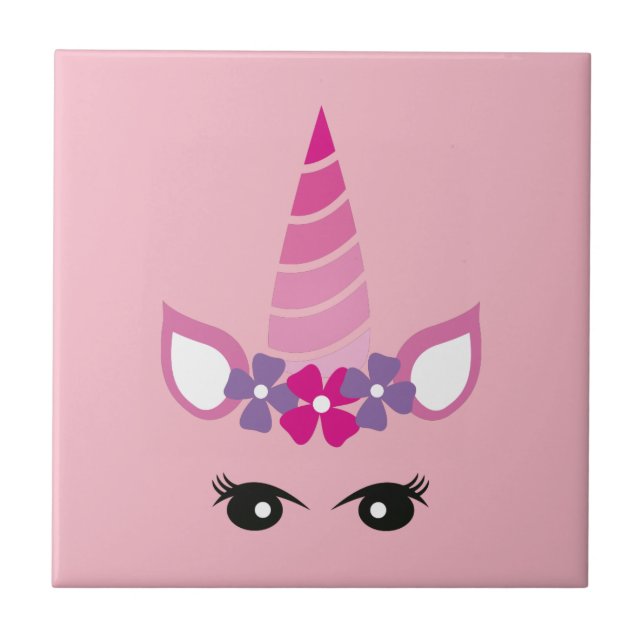 The Pink Unicorn Ceramic Tile (Front)